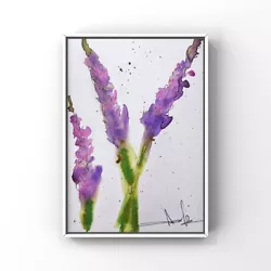 Buy Lavender Watercolor Painting Lavender Field Art Wildflowers Painting Sketch 5x6  • 20.72£