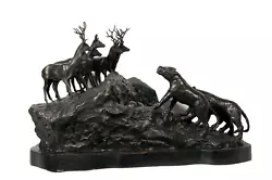 Buy A. Ganso, Lions And Deer, Bronze Sculpture • 7,571.50£