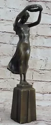 Buy 12  Tall Signed Roman Maiden Bronze Sculpture Statue Figure Figurine Deco • 83.41£