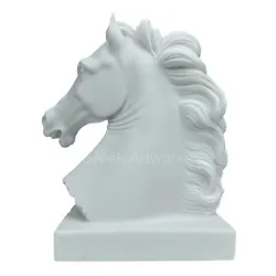 Buy Horse Head Bookend Greek Statue Sculpture Cast Marble Décor • 44.71£