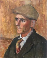 Buy Portrait Of A Man In Cap & Tie Original Northern Art Lowry Style Oil Painting • 285£