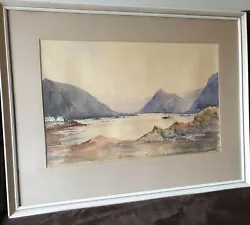 Buy M.Lindsay Original Watercolour Depicting Loch And Mountain Scene, Signed • 85£
