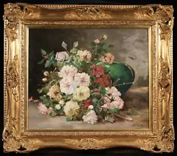 Buy Henri Cauchois (1850-1911) Large Signed French Impressionist Oil - Flowers Vase • 90.88£