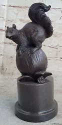 Buy Figurine Bronze Sculpture Squirrel Sculptor Bookend Peanuts Great Detail • 238.04£