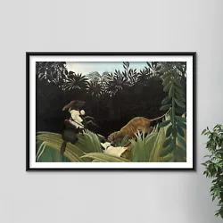 Buy Henri Rousseau - Scouts Attacked By A Tiger (1904) Poster Painting Art Print • 5.50£