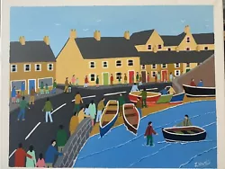 Buy L S Lowry Style Acrylic Painting On Canvas - Boat Scene • 30£