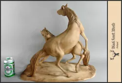 Buy Wooden Hand Carved Wild Horse Horses Signed Germany Woodcarving • 3,740.60£