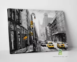 Buy New York Yellow City Canvas Art Oil Painting Wall Art Print Picture Decor.--D865 • 9.41£