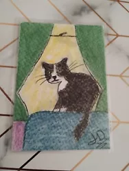 Buy Pastel Cat Aceo 'Thumbs Up For Tiddle • 3.99£