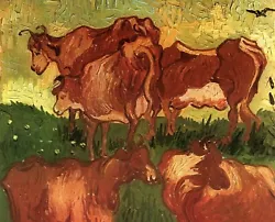 Buy Cows By Vincent Van Gogh-1890 Art Painting Print • 6.79£