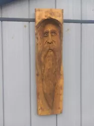 Buy Chainsaw Carved Wood Spirit Wall Art Wood Carving Old Man Face • 124.41£