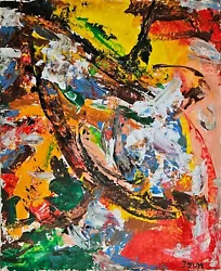 Buy Oil Painting On Canvas Abstract Signed Canvas ASGER JORN Handmade Art • 30£