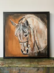 Buy Oil On Canvas Board White Horse Portrait Equine ,David Tarrant • 220£