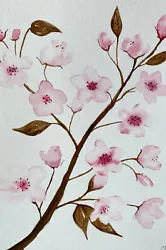 Buy Cherry Blossom | Original Painted | Watercolour Painting | Botanical | Signed • 16£