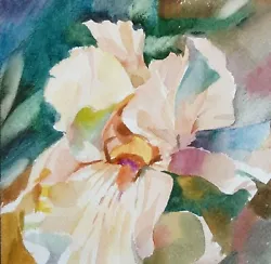 Buy  Iris  Watercolor On Paper 15x15 Cm • 10.17£