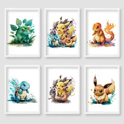 Buy Pokémon Wall Art Cartoon Gaming Retro Poster Print Picture Gift Home A4 A3 • 3.99£