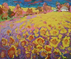 Buy Oil Painting Sunflower Field Kalenyuk A. Unframed Original Decor Art NKalen74 • 966.26£