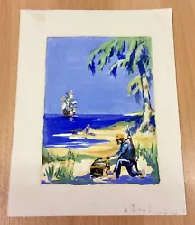 Buy Charming Small Acrylic Painting Of A Pirate Scene 5” • 10£