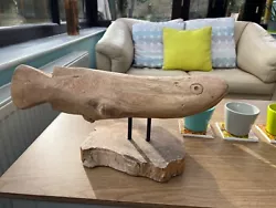 Buy Anglers/carved Fish Wood Sculpture • 59.99£