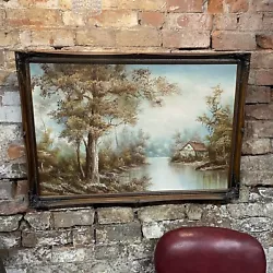 Buy Hand Painted Oil On Canvas Tree / River Scene Signed  • 150£