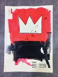 Buy Jean-Michel Basquiat Painting On Sheet (handmade) Signed And Stamped Mixed Media • 100.63£