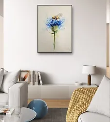 Buy Large New Original Signed Watercolour Art Painting Elle Smith Bee & Cornflower • 39£
