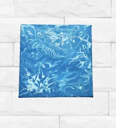 Buy Original Abstract Painting Acrylic Art Mini Canvas Ocean Spray Art Home Decor • 6£