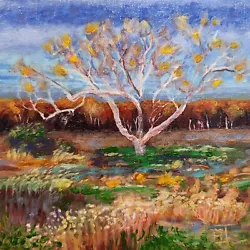 Buy Signed Oil Painting Landscape Tree Original • 25.04£