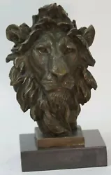 Buy 15 LBS Vintage Bronze Copper Sculpture Lion Head Desktop Statue Figurine Decor • 197.98£