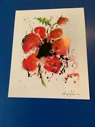 Buy SERIOLITHOGRAPH- ABSTRACT POPPY-Authenticity CERTIFICATE • 6.50£