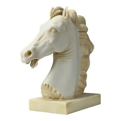 Buy Horse Head Bookend Greek Statue Sculpture Cast Marble Décor Aged Patina • 48.33£