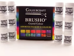 Buy Brusho® 12 X 15g Starter Set Non Toxic ***+FREE WAX RESIST STICKS!!!*** • 22.99£