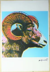 Buy ANDY WARHOL 'Big Horn Ram' Signed, Limited Color Offset Lithography 38 X 57cm • 121.63£