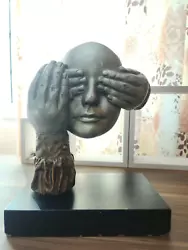 Buy Peek A Boo Large Face & Hands Sculpture By John Cutrone Austin Sculpture Bronzed • 107.49£