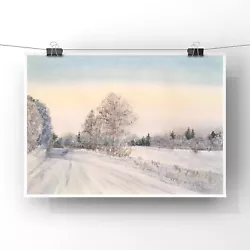 Buy Original New Watercolor Painting ”Frosty Winter” 60$ Home Decor Art Gift • 45.48£