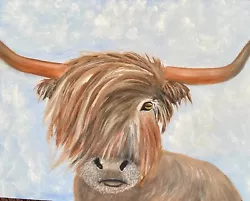 Buy Cow Original Oil Painting .highland Cows. Farm House Original Art Painting • 39.69£