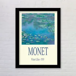 Buy Framed Claude Monet Exhibition Art Print  Water Lilies (1919) Famous Painting • 11.99£
