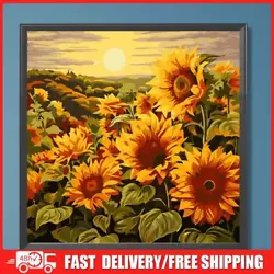 Buy Paint By Numbers Kit On Canvas DIY Oil Art Sunflower Picture Home Decor 20x20cm • 5.14£