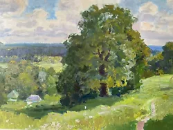 Buy Oil Painting, Landscape, Ukrainian, Trees, Clouds, Large, Card • 69£