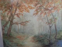 Buy Watercolour Of Wooded Scene, Signed, 13 1/2' X 11 , Framed 19 1/2 X 17 3/4 • 25£