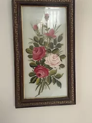 Buy Antique Glass Painting  - Roses • 30£