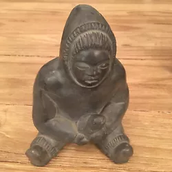 Buy Soapstone Carving Inuit With Fish 6.5” • 191.83£