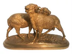 Buy Bronze Signed Heathcliff & The Catillac Cats Happiness RAM And Ewe 19th Century • 2,487.33£