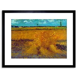 Buy Painting Van Gogh Sheaves Wheat Field Framed Picture Art Print 9x7 Inch • 15.99£