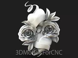 Buy 3D Model STL File For CNC Router Laser & 3D Printer Flowers 18 • 2.47£