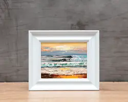 Buy Oil Painting, Ocean, Coast, Beach, Seaside, Sunset, Cornwall, Norfolk, Dorset • 28£