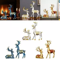 Buy 2x Resin Reindeer Statue Sculpture Shelf TV Stand Figurine Ornament Craft • 20.94£