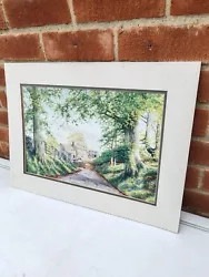 Buy Watercolour Painting,  Beautiful Countryside Scenery, Cottage, Signed 58cmx43cm • 15.99£