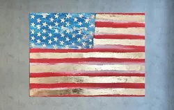 Buy Original AMERICAN FLAG Gold Leaf Art Canvas Textured Palette Painting 30x40'' • 1,973.40£
