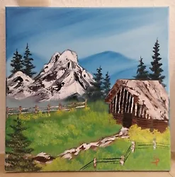 Buy Oil Painting 40x40 Cm, Alpine Life In Bob Ross Style • 90.09£